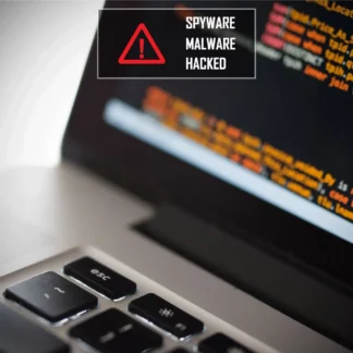 computer being analyzed for spyware malware and hacking