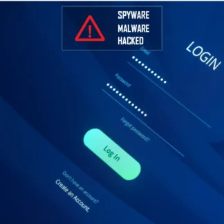 screenshot of login page to online account to evaluate for spyware