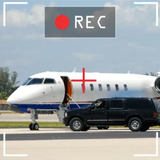 private jet under video surveillance